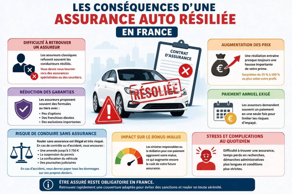 Conséquences de la résiliation d'assurance en France